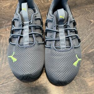Puma Charcoal Sneakers with Lime Highlights